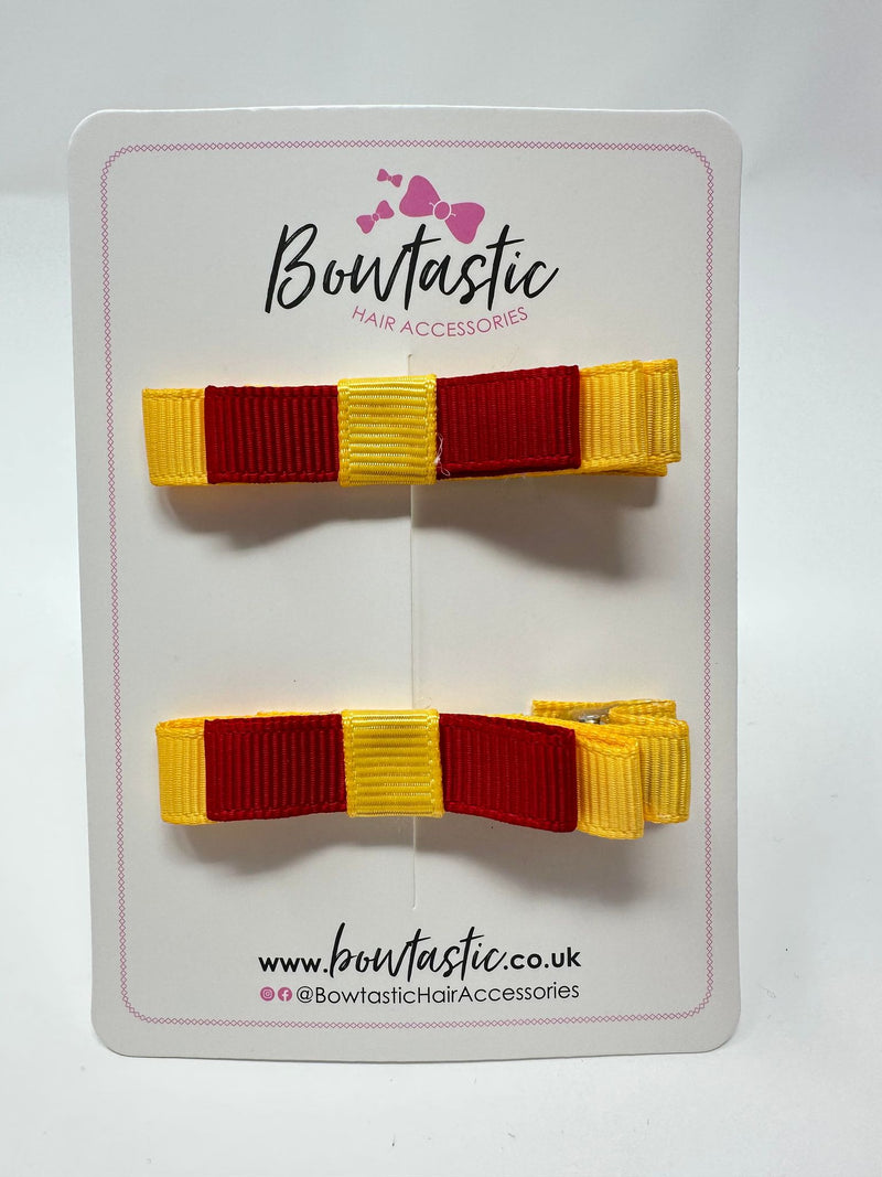 2 Inch Slide Bows - Red & Yellow Gold - 2 Pack