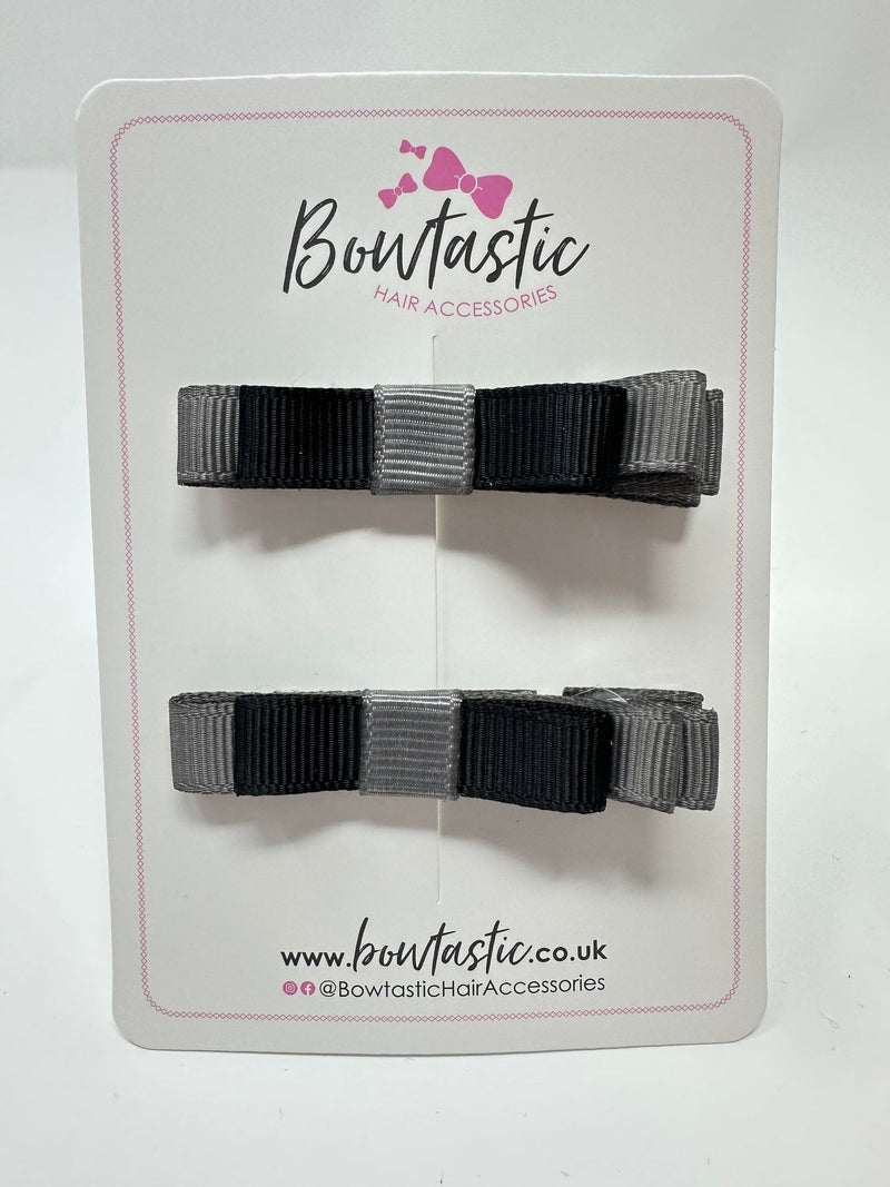 2 Inch Slide Bows - Black & Metal Grey - 2 Pack