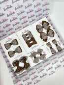 School Gingham Bundle - Turftan & Brown Gingham - 14 Pack - Backing Cards Not Included