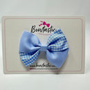 3 Inch Twist Bow - Bluebell & Light Blue Gingham