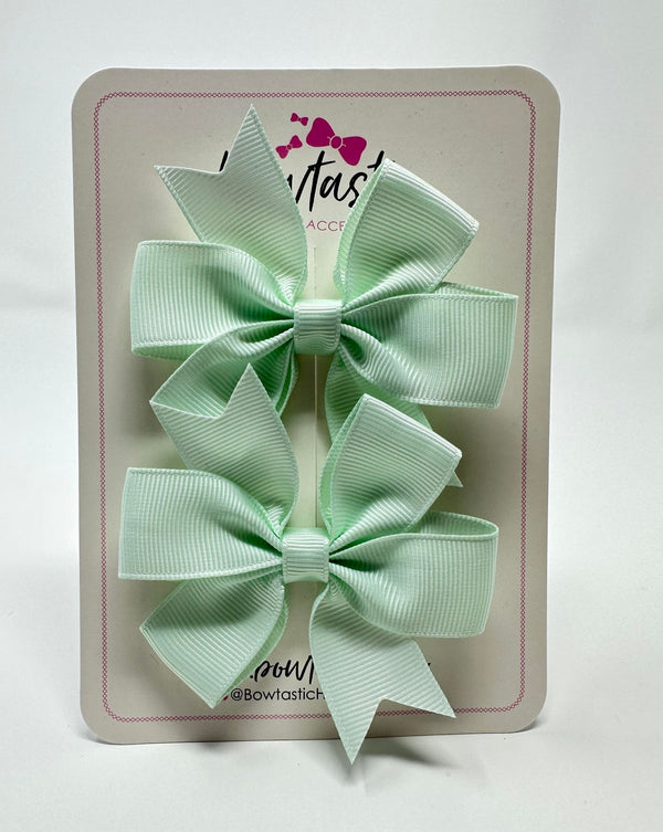 3 Inch Pinwheel Bow - Ice Mint - 2 Pack