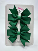 3 Inch Pinwheel Bow - Forest Green - 2 Pack*