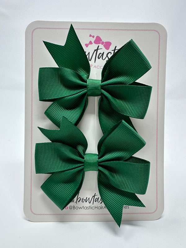 3 Inch Pinwheel Bow - Forest Green - 2 Pack