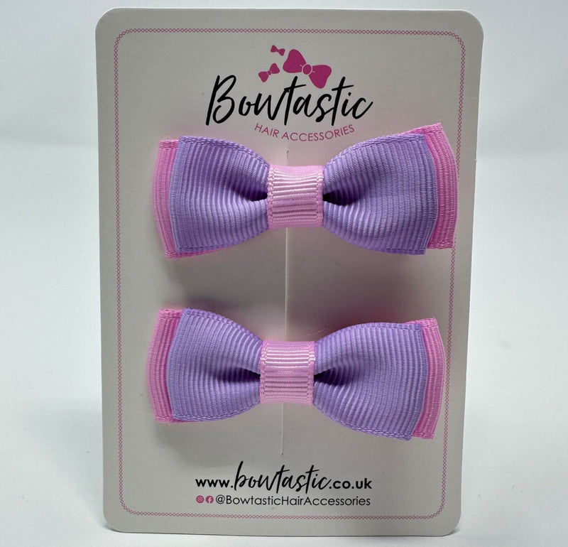 1.75 Inch Bows - Light Orchid & Tulip - 2 Pack