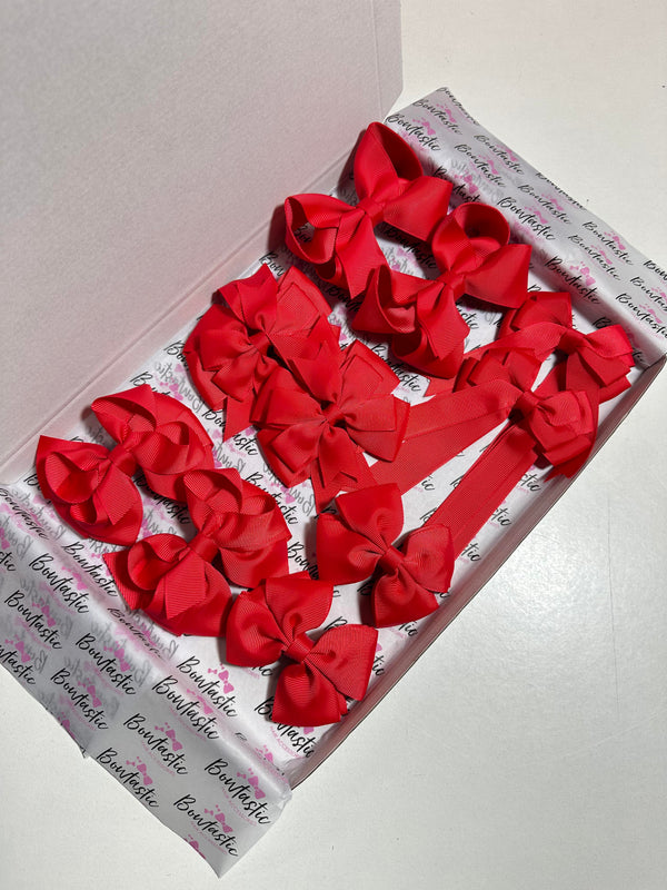 School Bundle - 5 Matching Pairs - Hot Red - Clips