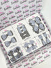 School Gingham Bundle - Grey Gingham - 14 Pack - Backing Cards Not Included