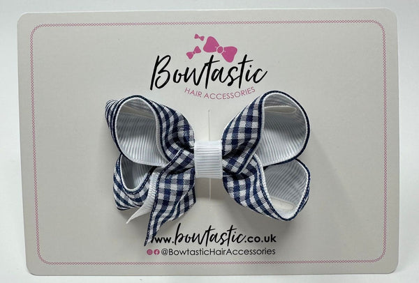 3 Inch Bow - Navy & White Gingham
