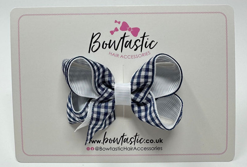 3 Inch Bow - Navy & White Gingham