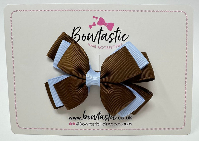 3 Inch Layer Butterfly Bow - Turftan & Bluebell