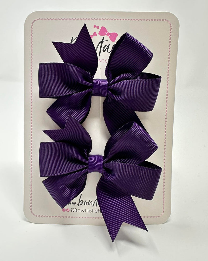 3 Inch Pinwheel Bow - Plum - 2 Pack