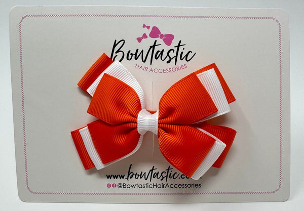 3 Inch Layer Butterfly Bow - Orange & White