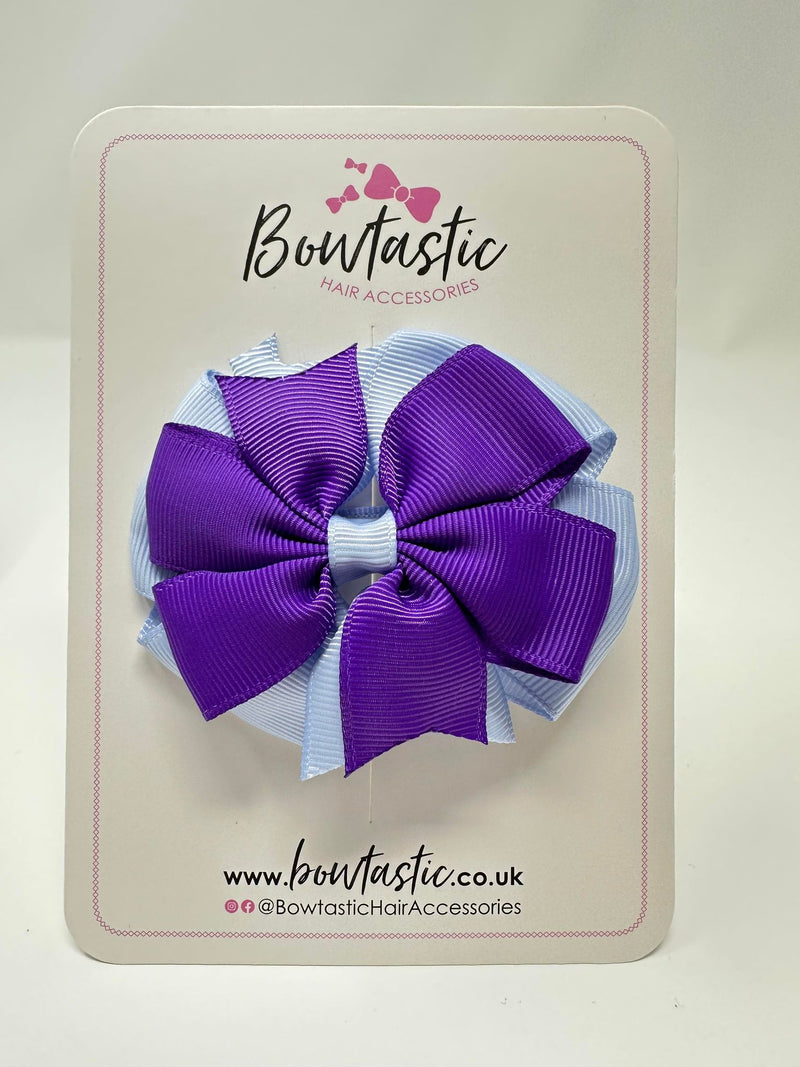 3 Inch Double Pinwheel Bow - Purple & Bluebell