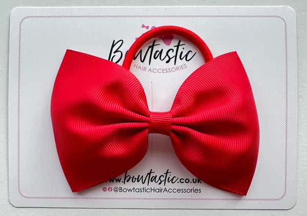 4.5 Inch Tuxedo Bow Bobble - Hot Red