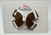 3 Inch Layer Butterfly Bow - Turftan & White