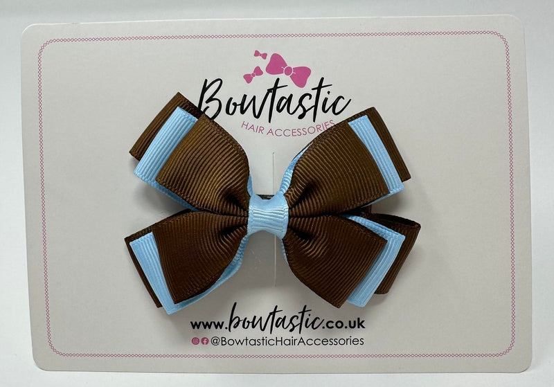 3 Inch Layer Butterfly Bow - Turftan & Blue Topaz