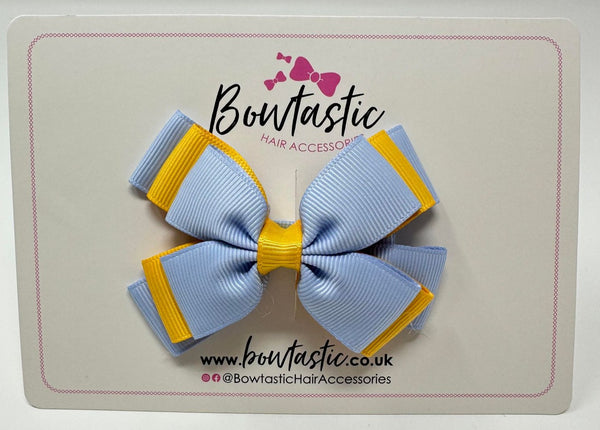 3 Inch Layer Butterfly Bow - Bluebell & Yellow Gold