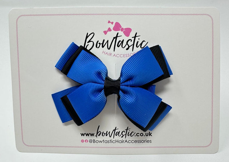 3 Inch Layer Butterfly Bow - Royal Blue & Black