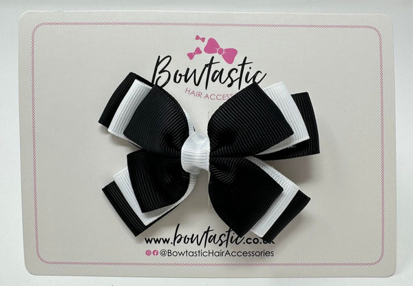 3 Inch Layer Butterfly Bow - Black & White