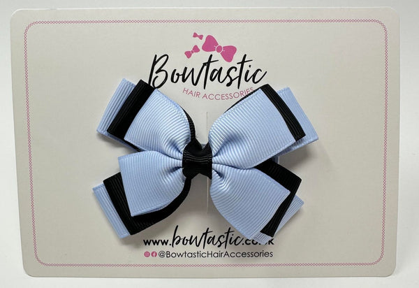 3 Inch Layer Butterfly Bow - Bluebell & Black