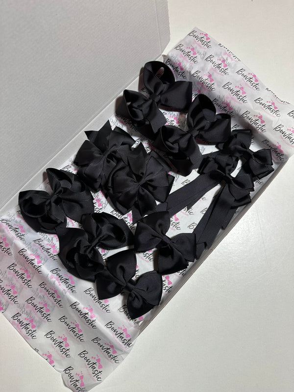 School Bundle - 5 Matching Pairs - Black - Clips