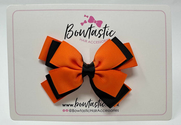 3 Inch Layer Butterfly Bow - Orange & Black