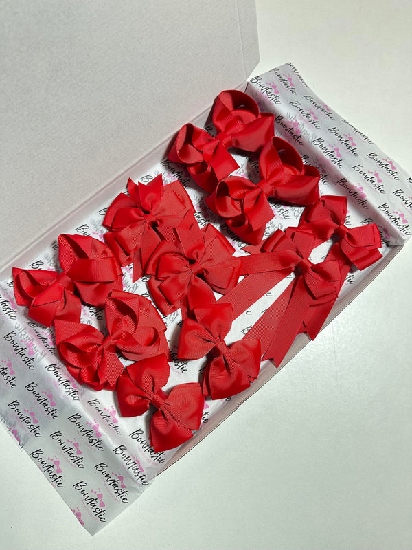 School Bundle - 5 Matching Pairs - Red - Clips