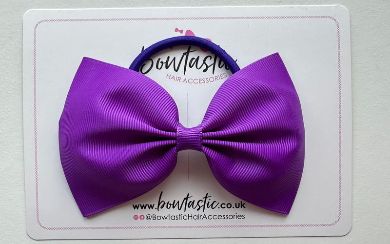 4.5 Inch Tuxedo Bow Bobble - Purple