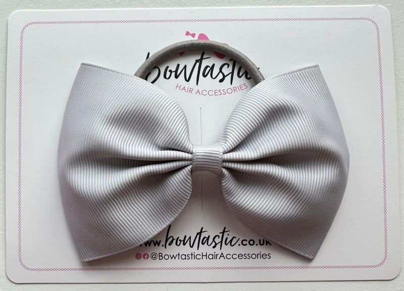 4.5 Inch Tuxedo Bow Bobble - Shell Grey