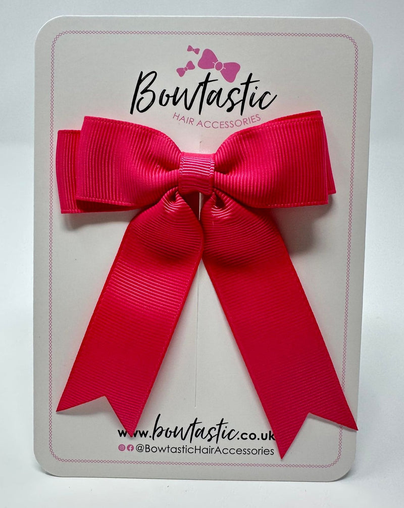 3.5 Inch Tail Bow - Shocking Pink