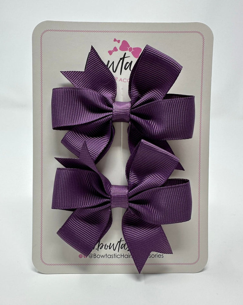 3 Inch Pinwheel Bow - Amethyst - 2 Pack