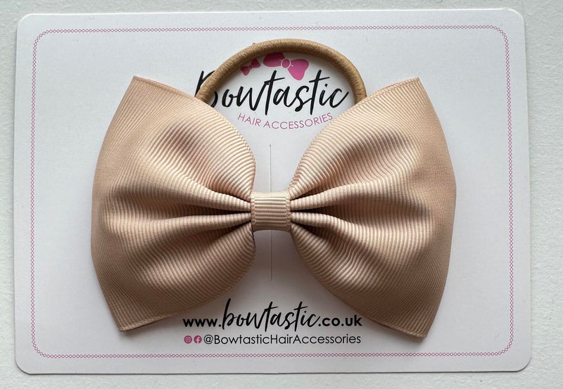 4.5 Inch Tuxedo Bow Bobble - Tan