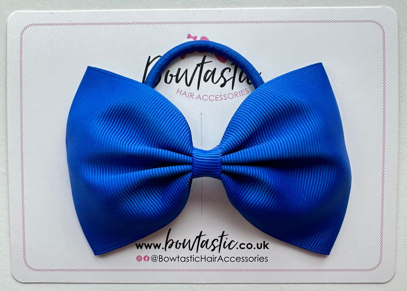 4.5 Inch Tuxedo Bow Bobble - Electric Blue