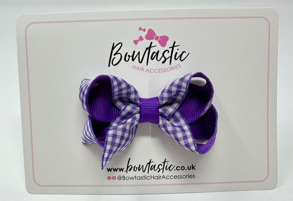 3 Inch Bow - Purple Gingham