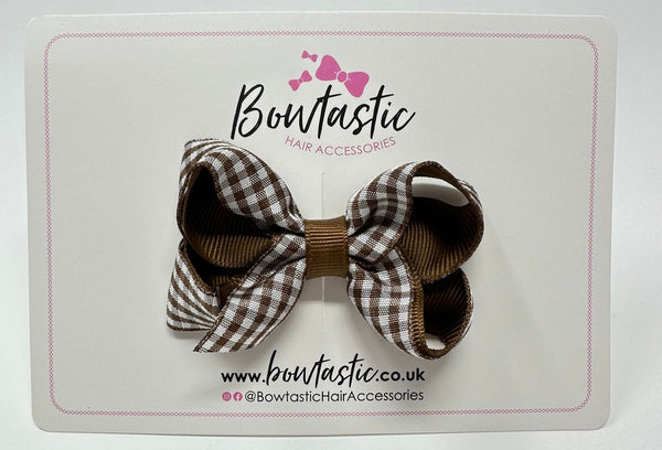 3 Inch Bow - Brown Gingham