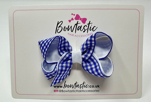 3 Inch Bow - Royal Blue & White Gingham