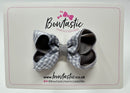 3 Inch Bow - Grey Gingham
