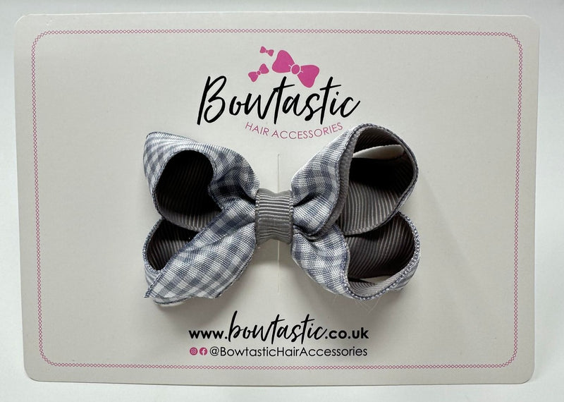 3 Inch Bow - Grey Gingham