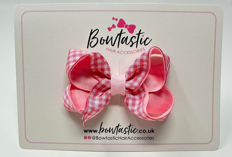 3 Inch Bow - Pink Gingham