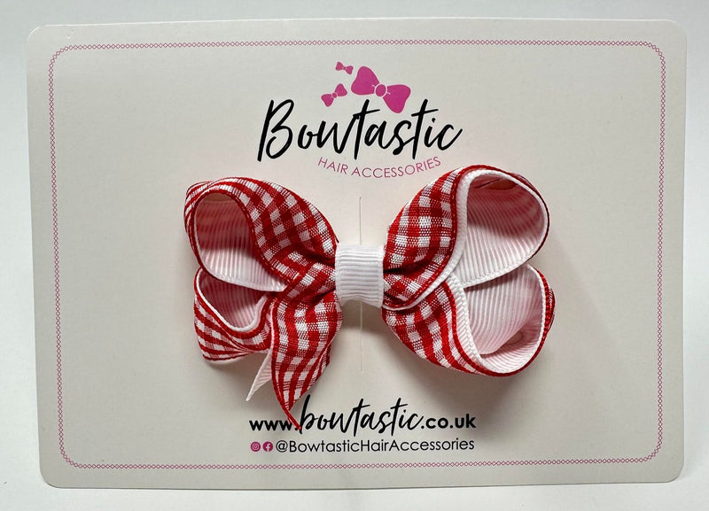 3 Inch Bow - Red & White Gingham