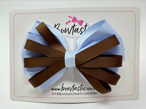 4.5 Inch Loop Bow - Turftan & Bluebell