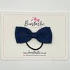 3 Inch Flat Double Bow Thin Elastic - Navy
