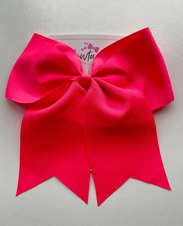 7 Inch Cheer Bow - Passion Fruit