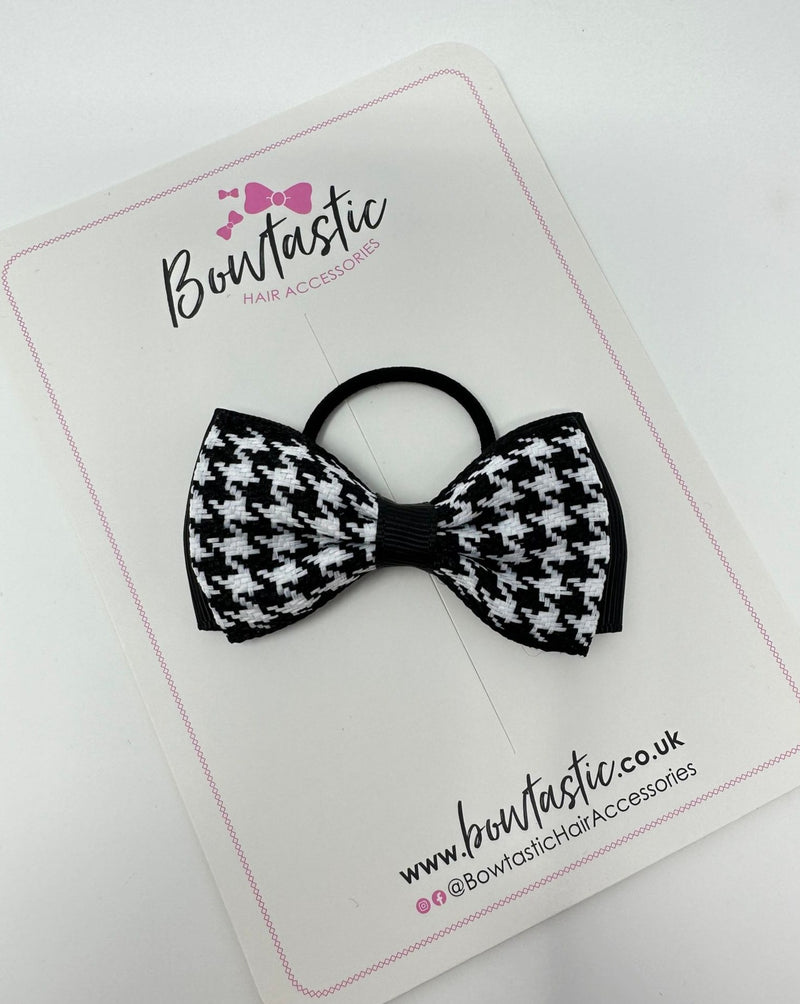 2.75 Inch Tuxedo Bow - Thin Elastic - Dogtooth