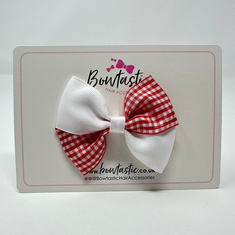 3 Inch Twist Bow - Red & White Gingham