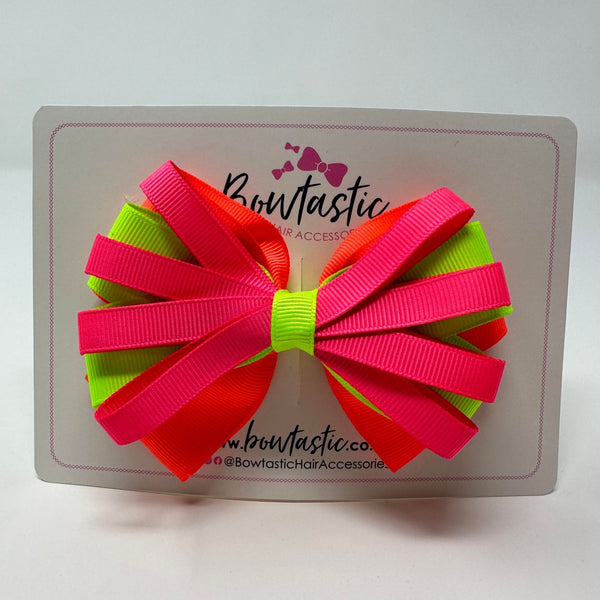 4 Inch Loop Bow - Passion Fruit, Key Lime & Neon Orange