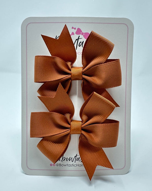 3 Inch Pinwheel Bow - Copper - 2 Pack
