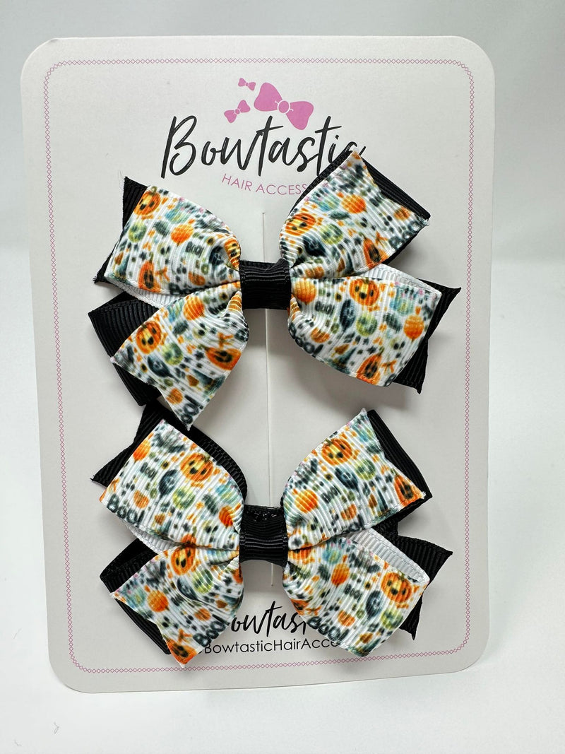 Halloween - 3 Inch Pattern Bow - Spooky Boo - 2 Pack