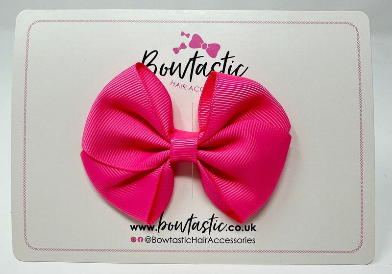 3 Inch Flat Bow - Shocking Pink