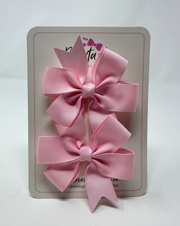 3 Inch Pinwheel Bow - Pearl Pink - 2 Pack