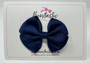 3 Inch Flat Bow Thin Elastic - Navy